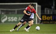 28 October 2022; James Clarke of Bohemians in action against Andy Boyle of Dundalk during the SSE Airtricity League Premier Division match between Dundalk and Bohemians at Casey's Field in Dundalk, Louth. Photo by Seb Daly/Sportsfile