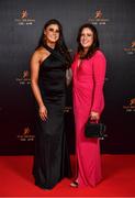 28 October 2022; Rachel Cummins, left, and Sinead McKeon on arrival at the PwC All-Stars Awards 2022 at the Convention Centre in Dublin. Photo by Sam Barnes/Sportsfile