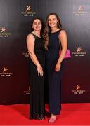 28 October 2022; Geraldine McTavish and Ríona McTavish on arrival at the PwC All-Stars Awards 2022 at the Convention Centre in Dublin. Photo by Brendan Moran/Sportsfile