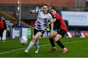 29 October 2022; Kate Slevin of Athlone Town in action against Kira Bates-Crosbie of Bohemians during the SSE Airtricity Women's National League match between Bohemians and Athlone Town at Dalymount Park in Dublin. Photo by Tyler Miller/Sportsfile