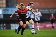 29 October 2022; Gillian Keenan of Athlone Town in action against Ciara Maher of Bohemians during the SSE Airtricity Women's National League match between Bohemians and Athlone Town at Dalymount Park in Dublin. Photo by Tyler Miller/Sportsfile