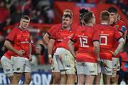29 October 2022; Munster players, including Patrick Campbell and Dave Kilcoyne, after conceding a third try during the United Rugby Championship match between Munster and Ulster at Thomond Park in Limerick. Photo by Brendan Moran/Sportsfile