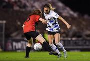 29 October 2022; Maddison Gibson of Athlone Town in action against Lisa Murphy of Bohemians during the SSE Airtricity Women's National League match between Bohemians and Athlone Town at Dalymount Park in Dublin. Photo by Tyler Miller/Sportsfile