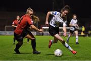 29 October 2022; Kellie Brennan of Athlone Town in action against Ciara Maher of Bohemians during the SSE Airtricity Women's National League match between Bohemians and Athlone Town at Dalymount Park in Dublin. Photo by Tyler Miller/Sportsfile