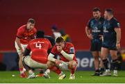 29 October 2022; Jack Crowley of Munster reacts after his side's defeat in the United Rugby Championship match between Munster and Ulster at Thomond Park in Limerick. Photo by Harry Murphy/Sportsfile