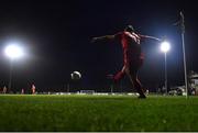 29 October 2022; Noelle Murray of Shelbourne takes a corner for her side during the SSE Airtricity Women's National League match between Wexford Youths and Shelbourne at Ferrycarrig Park in Wexford. Photo by Eóin Noonan/Sportsfile
