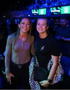 29 October 2022; Republic of Ireland internationals Katie McCabe, left, and Ruesha Littlejohn in attendance before the undisputed lightweight championship fight between Katie Taylor and Karen Elizabeth Carabajal at the OVO Arena Wembley in London, England. Photo by Stephen McCarthy/Sportsfile