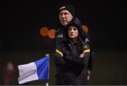 29 October 2022; Underdogs management John Allen, left, and Claire O'connor during the match between TG4 Underdogs and Waterford at the SETU Arena in Waterford. Photo by Seb Daly/Sportsfile