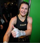 29 October 2022; Katie Taylor after her undisputed lightweight championship victory over Karen Elizabeth Carabajal at the OVO Arena Wembley in London, England. Photo by Stephen McCarthy/Sportsfile