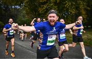 30 October 2022; Alan Thompson from Meath, competes in the 2022 Irish Life Dublin Marathon. 25,000 runners took to the Fitzwilliam Square start line to participate in the 41st running of the Dublin Marathon after a two-year absence. Photo by David Fitzgerald/Sportsfile