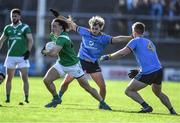30 October 2022; Micheal Reilly of Moycullen in action against William Finnerty and Eoin McFadden of Salthill/Knocknacarra during the Galway County Senior Club Football Championship Final match between Salthill Knocknacarra and Moycullen at Pearse Stadium in Galway. Photo by Ray Ryan/Sportsfile