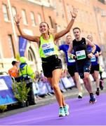 30 October 2022; Caoimhe McCormack, from Dublin, competes in the 2022 Irish Life Dublin Marathon. 25,000 runners took to the Fitzwilliam Square start line to participate in the 41st running of the Dublin Marathon after a two-year absence. Photo by Harry Murphy/Sportsfile