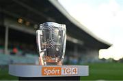 30 October 2022; The Liam MacCarthy Cup is seen before the Limerick County Senior Club Hurling Championship Final match between Kilmallock and Na Piarsaigh at the TUS Gaelic Grounds in Limerick. Photo by Ben McShane/Sportsfile