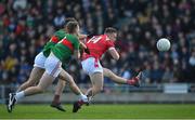 30 October 2022; Darragh Roche of East Kerry in action against David Mangan and Nathan Breen of Mid Kerry during the Kerry County Senior Football Championship Final match between East Kerry and Mid Kerry at Austin Stack Park in Tralee, Kerry. Photo by Brendan Moran/Sportsfile