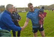 30 October 2022; Lee Keegan of Westport is congratulated after the Mayo County Senior Football Championship Final match between Ballina Stephenites and Westport at Hastings Insurance MacHale Park in Castlebar, Mayo. Photo by Conor McKeown/Sportsfile