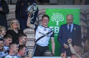 30 October 2022; Kilruane MacDonaghs captain Jerome Cahill lifts the cup after the Tipperary County Senior Club Hurling Championship Final Replay match between Kilruane MacDonaghs and Kiladangan at Semple Stadium in Thurles, Tipperary. Photo by Philip Fitzpatrick/Sportsfile