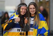 30 October 2022; Errigal Ciarán supporters Kelly McCaffrey and Orlan Nixon before the Tyrone County Senior Club Football Championship Final match between Errigal Ciarán and Carrickmore at O'Neills Healy Park in Omagh, Tyrone. Photo by Oliver McVeigh/Sportsfile