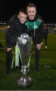 30 October 2022; Shamrock Rovers manager Stephen Bradley and his son Jaden after the SSE Airtricity League Premier Division match between Shamrock Rovers and Derry City at Tallaght Stadium in Dublin. Photo by Stephen McCarthy/Sportsfile