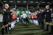 30 October 2022; Roberto Lopes of Shamrock Rovers leads his side out before the SSE Airtricity League Premier Division match between Shamrock Rovers and Derry City at Tallaght Stadium in Dublin. Photo by Stephen McCarthy/Sportsfile