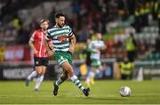30 October 2022; Roberto Lopes of Shamrock Rovers during the SSE Airtricity League Premier Division match between Shamrock Rovers and Derry City at Tallaght Stadium in Dublin. Photo by Ramsey Cardy/Sportsfile