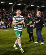 30 October 2022; Dylan Watts of Shamrock Rovers after the SSE Airtricity League Premier Division match between Shamrock Rovers and Derry City at Tallaght Stadium in Dublin. Photo by Ramsey Cardy/Sportsfile