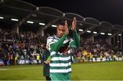 30 October 2022; Aidomo Emakhu of Shamrock Rovers after the SSE Airtricity League Premier Division match between Shamrock Rovers and Derry City at Tallaght Stadium in Dublin. Photo by Ramsey Cardy/Sportsfile