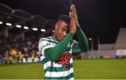 30 October 2022; Aidomo Emakhu of Shamrock Rovers after the SSE Airtricity League Premier Division match between Shamrock Rovers and Derry City at Tallaght Stadium in Dublin. Photo by Ramsey Cardy/Sportsfile