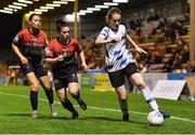 29 October 2022; Gillian Keenan of Athlone Town in action against Abbie Brophy, centre, and Annmarie Byrne of Bohemians during the SSE Airtricity Women's National League match between Bohemians and Athlone Town at Dalymount Park in Dublin. Photo by Tyler Miller/Sportsfile