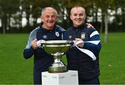 1 November 2022; Shelbourne manager Noel King, left, and Athlone Town manager Tommy Hewitt in attendance during the EVOKE.ie FAI Women's Cup Semi-Finals media event at the FAI Headquarters in Dublin. Photo by David Fitzgerald/Sportsfile