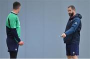 1 November 2022; Head coach Andy Farrell, right, and Jonathan Sexton during Ireland rugby squad training at IRFU High Performance Centre at the Sport Ireland Campus in Dublin. Photo by Brendan Moran/Sportsfile
