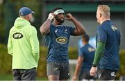 1 November 2022; Captain Siya Kolisi, right, with head coach Jacques Nienaber, left, during South Africa rugby squad training at UCD in Dublin. Photo by Brendan Moran/Sportsfile