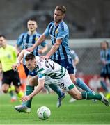3 November 2022; Andrew Lyons of Shamrock Rovers and Rasmus Schuller of Djurgården in action during the UEFA Europa Conference League Group F match between Djurgården and Shamrock Rovers at Tele2 Arena in Stockholm, Sweden. Photo by Jesper Zerman/Sportsfile