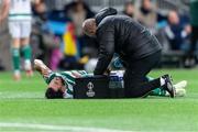 3 November 2022; Richie Towell of Shamrock Rovers receives treatment during the UEFA Europa Conference League Group F match between Djurgården and Shamrock Rovers at Tele2 Arena in Stockholm, Sweden. Photo by Jesper Zerman/Sportsfile
