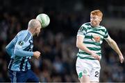 3 November 2022; Marcus Danielson of Djurgården and Rory Gaffney of Shamrock Rovers in action during the UEFA Europa Conference League Group F match between Djurgården and Shamrock Rovers at Tele2 Arena in Stockholm, Sweden. Photo by Jesper Zerman/Sportsfile