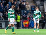 3 November 2022; Neil Farrugia and Sean Gannon of Shamrock Rovers dejected after the UEFA Europa Conference League Group F match between Djurgården and Shamrock Rovers at Tele2 Arena in Stockholm, Sweden. Photo by Johanna Wallen/Sportsfile