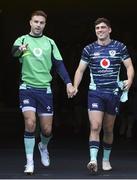 4 November 2022; Conor Murray, left, and Jimmy O'Brien walk onto the player's tunnel before the Ireland captain's run at the Aviva Stadium in Dublin. Photo by Brendan Moran/Sportsfile