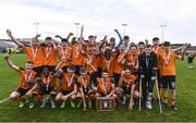 4 November 2022; The Republic of Ireland team celebrate after the Victory Shield match between Republic of Ireland and Scotland at Tramore AFC in Tramore, Waterford. Photo by Matt Browne/Sportsfile