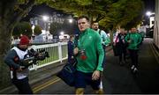 4 November 2022; Jacob Stockdale of Ireland arrives before the match between Ireland A and All Blacks XV at RDS Arena in Dublin. Photo by David Fitzgerald/Sportsfile