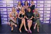 4 November 2022; Laois players, front row, from left, Eimear Barry, Aisling Donoher, Erone Fitzpatrick and Rachel Williams, back row, from left, Ellen Healy, Laura-Marie Maher and Mo Nerney with their TG4 Intermediate Team of the Championship awards at the 2022 TG4 Teams of the Championship awards night at Croke Park, Dublin. Photo by Seb Daly/Sportsfile