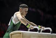 5 November 2022; Rhys McClenaghan of Ireland competes in the Men's Pommel Horse Final during the World Artistic Gymnastics Championships 2022 at The M&S Bank Arena in Liverpool, England. Photo by Sportsfile