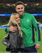 5 November 2022; Conor Murray of Ireland and his fiancée Joanna Cooper after the Bank of Ireland Nations Series match between Ireland and South Africa at the Aviva Stadium in Dublin. Photo by Ramsey Cardy/Sportsfile