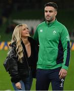 5 November 2022; Conor Murray of Ireland and his fiancée Joanna Cooper after the Bank of Ireland Nations Series match between Ireland and South Africa at the Aviva Stadium in Dublin. Photo by Ramsey Cardy/Sportsfile