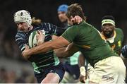 5 November 2022; Mack Hansen of Ireland in action against Eben Etzebeth of South Africa during the Bank of Ireland Nations Series match between Ireland and South Africa at the Aviva Stadium in Dublin. Photo by Seb Daly/Sportsfile