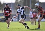 6 November 2022; Jerome Cahill of Kilruane MacDonagh's in action against Tadhg Foey, left, and Paddy Leavey of Ballygunner during the AIB Munster GAA Hurling Senior Club Championship quarter-final match between Ballygunner and Kilruane MacDonagh's at Walsh Park in Waterford. Photo by Piaras Ó Mídheach/Sportsfile