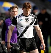 6 November 2022; Jerome Cahill of Kilruane MacDonagh's leaves the pitch after his side's defeat in the AIB Munster GAA Hurling Senior Club Championship quarter-final match between Ballygunner and Kilruane MacDonagh's at Walsh Park in Waterford. Photo by Piaras Ó Mídheach/Sportsfile