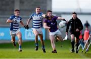 6 November 2022; Hugh Kenny of Kilmacud Crokes in action against Brian Kane of Naas during the AIB Leinster GAA Football Senior Club Championship Quarter-Final match between Kilmacud Crokes and Naas at Parnell Park in Dublin. Photo by Daire Brennan/Sportsfile
