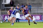 6 November 2022; Craig Dias of Kilmacud Crokes in action against Tom Browne of Naas during the AIB Leinster GAA Football Senior Club Championship Quarter-Final match between Kilmacud Crokes and Naas at Parnell Park in Dublin. Photo by Daire Brennan/Sportsfile