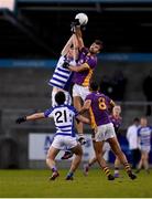 6 November 2022; Ben Shovlin of Kilmacud Crokes in action against James Burke of Naas during the AIB Leinster GAA Football Senior Club Championship Quarter-Final match between Kilmacud Crokes and Naas at Parnell Park in Dublin. Photo by Daire Brennan/Sportsfile