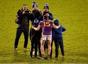 6 November 2022; Shane Walsh of Kilmacud Crokes has his photo taken with young supporters after the AIB Leinster GAA Football Senior Club Championship Quarter-Final match between Kilmacud Crokes and Naas at Parnell Park in Dublin. Photo by Daire Brennan/Sportsfile