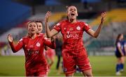 6 November 2022; Heather O'Reilly of Shelbourne, right, celebrates after the EVOKE.ie FAI Women's Cup Final match between Shelbourne and Athlone Town at Tallaght Stadium in Dublin. Photo by Stephen McCarthy/Sportsfile